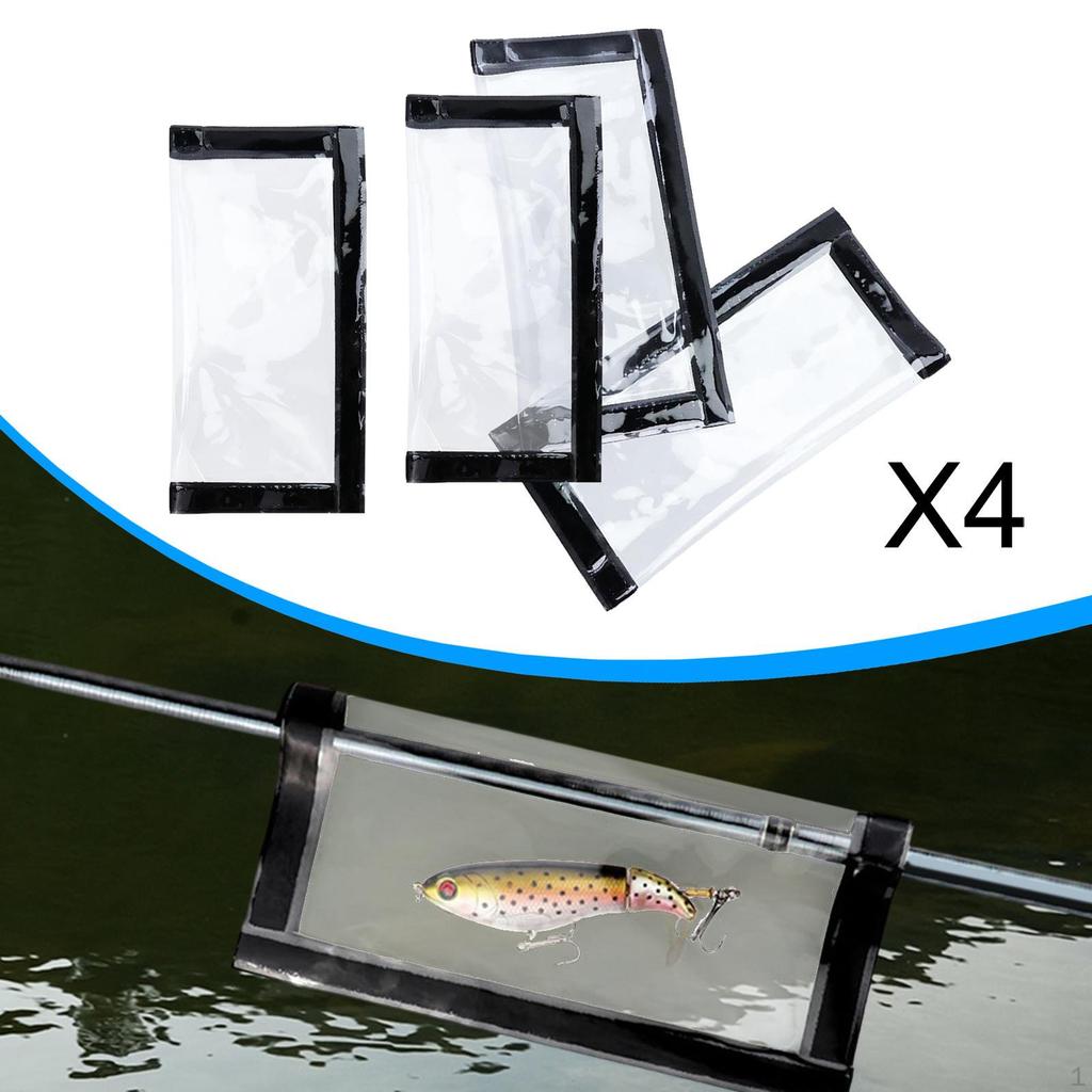 4 Pieces Fishing Lure Wraps Hook Covers Transparent Protection Storage Bags