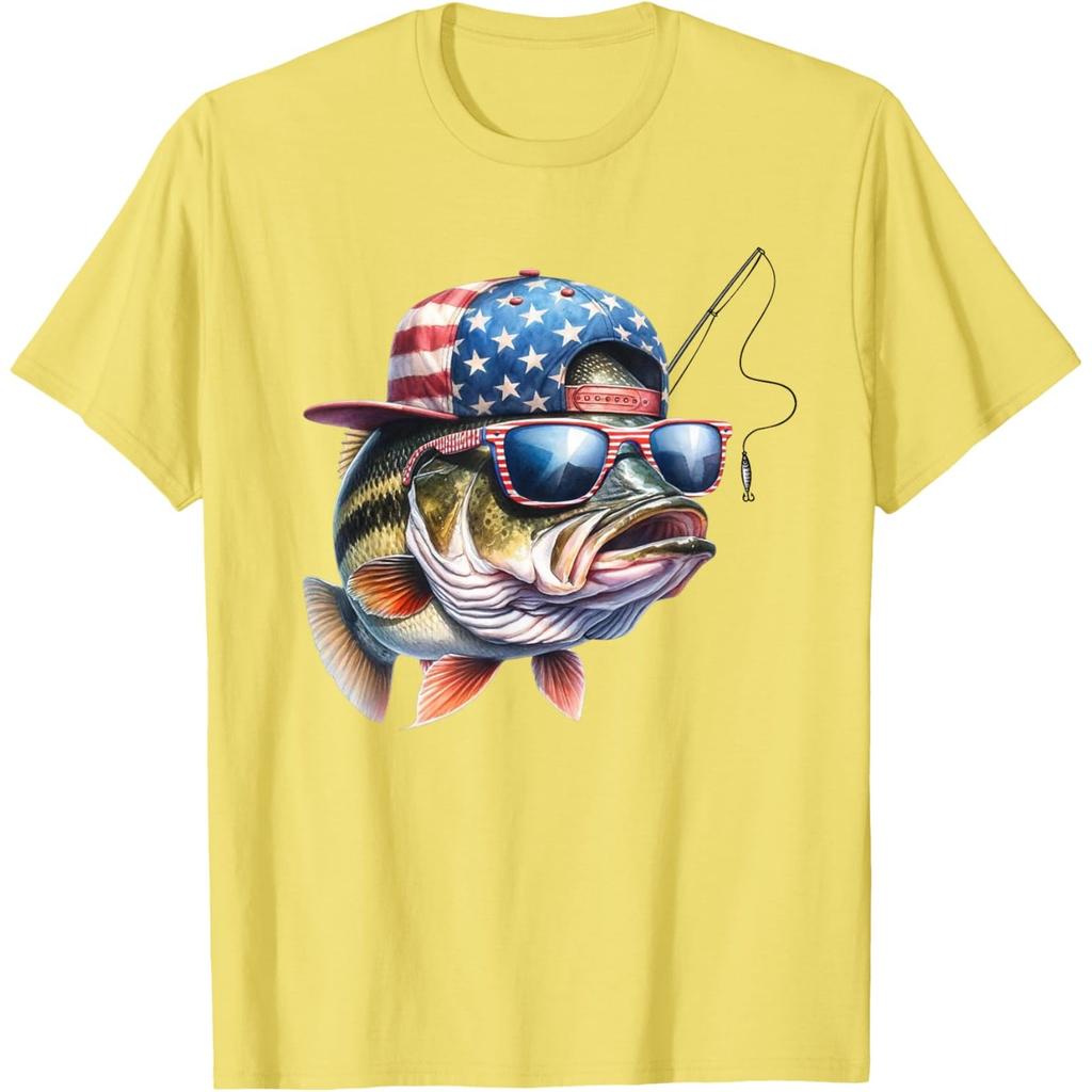Funny Fishing FisherUnisex Gift American Flag T-Shirt
