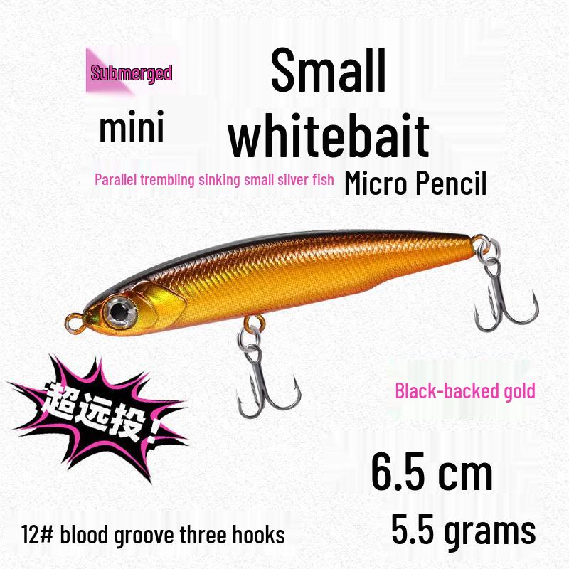 Small Silver Fish Pencil Twitching Long Cast Slow-Sinking Freshwater & Sea Fishing Lure for Mackerel & Asp