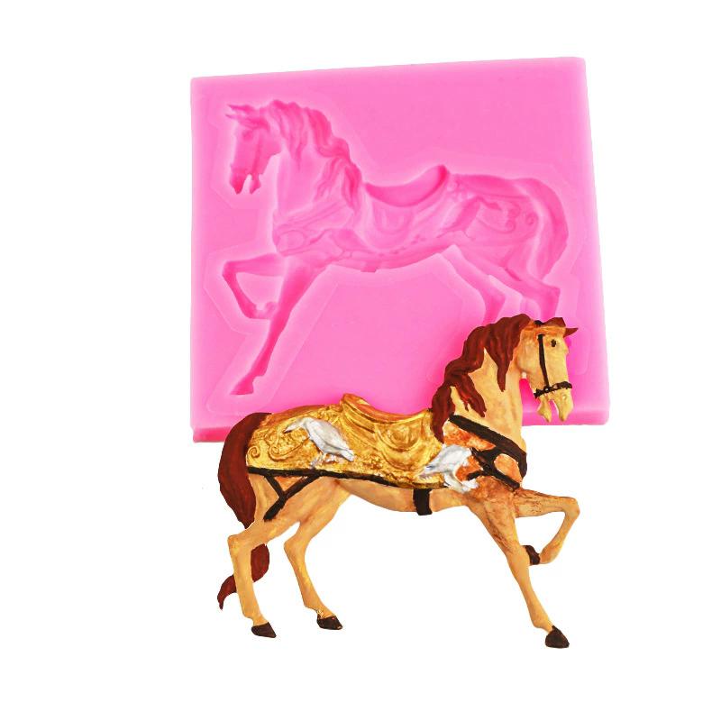 WTEMPO Creative Galloping Horse Silicone Molds Soft Fondant Chocolate Cake Clay Epoxy Resin Decorative Molds DIY Handicrafts Making Molds