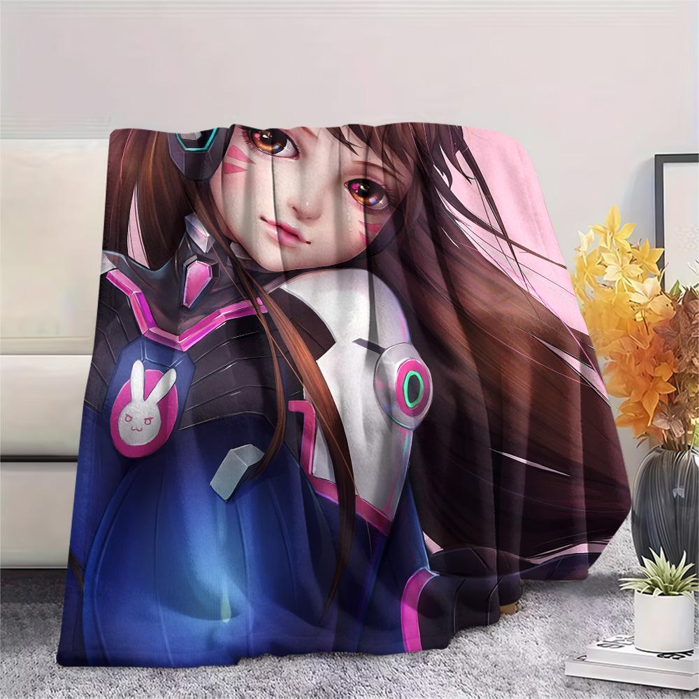 D.Va  Print Flannel Blanket, High quality Comfortable for All Seasons, Home Decor, Warmth and Comfort