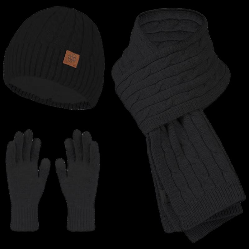 

Унисекс вязаная шапка, перчатки и шарф набор