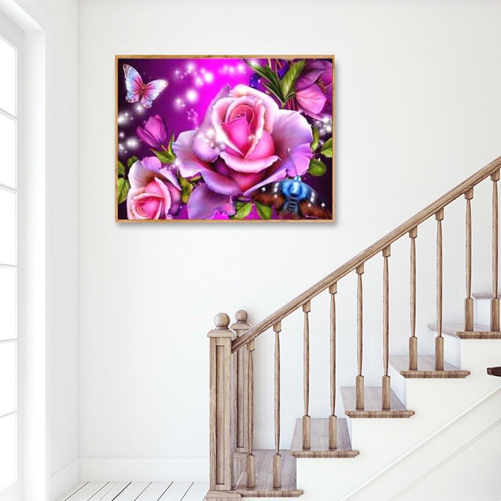 Diamond Painting Full Round Flower And Butterfly Embroidery Sale Picture Rhinestone Diamond