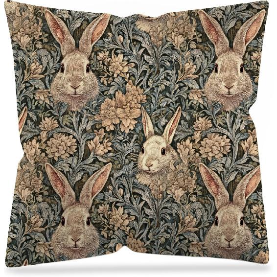 Vintage Floral Deer Pillow Covers, Cottagecore Room Home Decor, Art Nouveau Botanical Forest Deer Decorative Pillow Covers for Home Bedroom Living