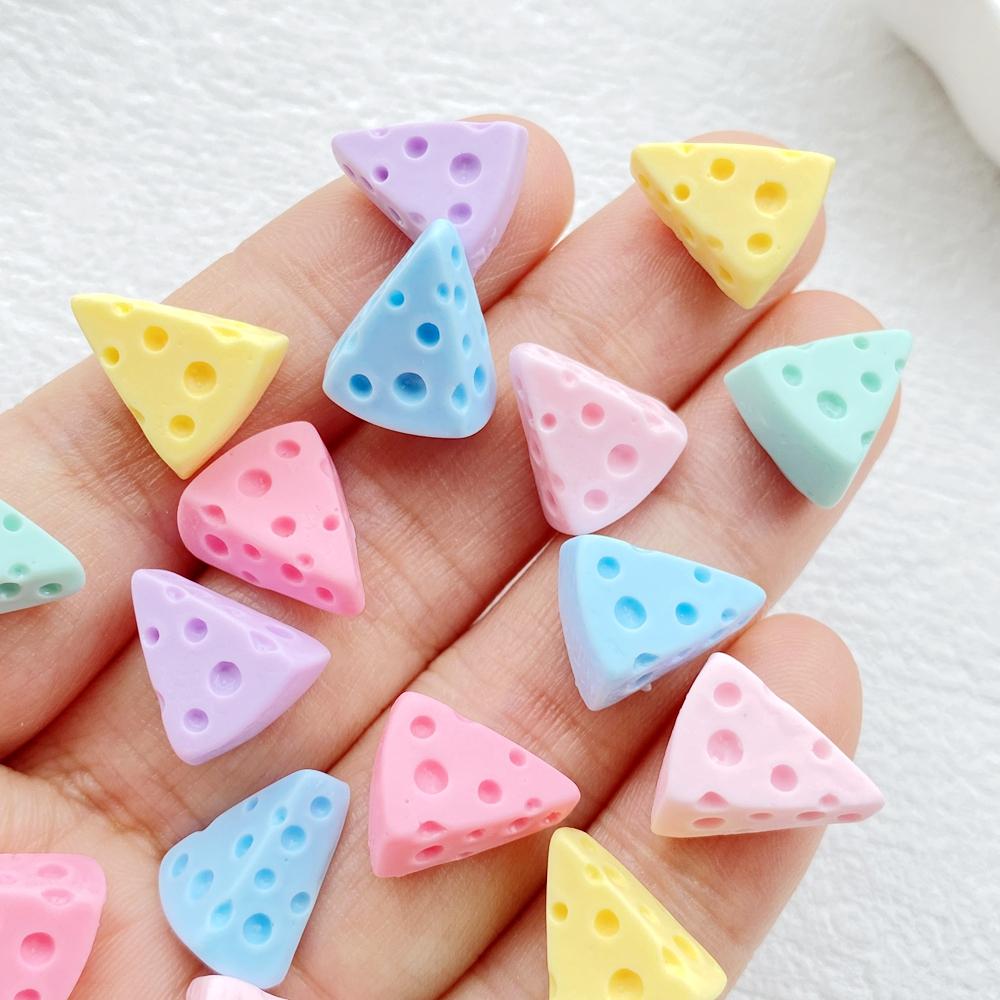 30PCS Resin Colorful Cute mini cheese Figurines Flat back Scrapbook DIY Accessories Cartoon Decor Crafts
