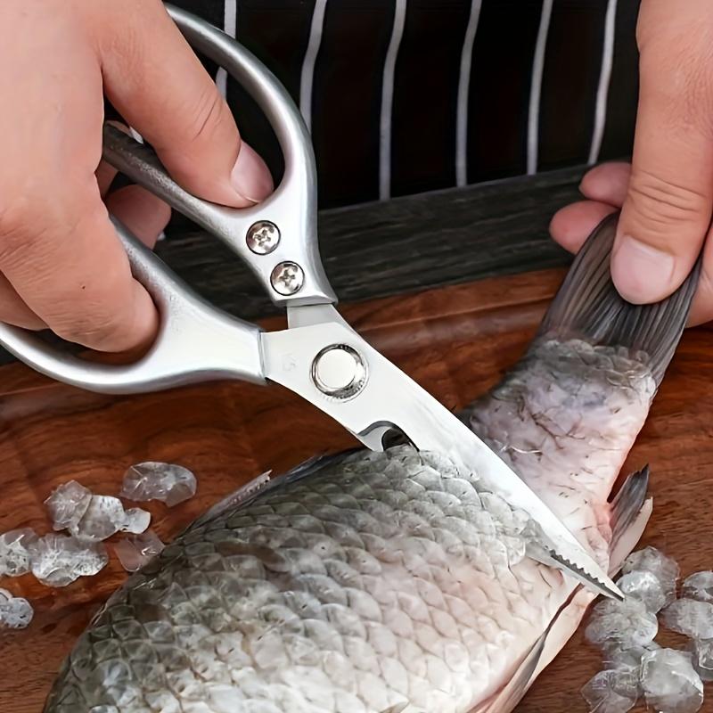 "Heavy-Duty" Stainless Steel Kitchen Scissors with Ergonomic Aluminum Handle - Versatile, Durable & Comfortable for All Cutting Needs