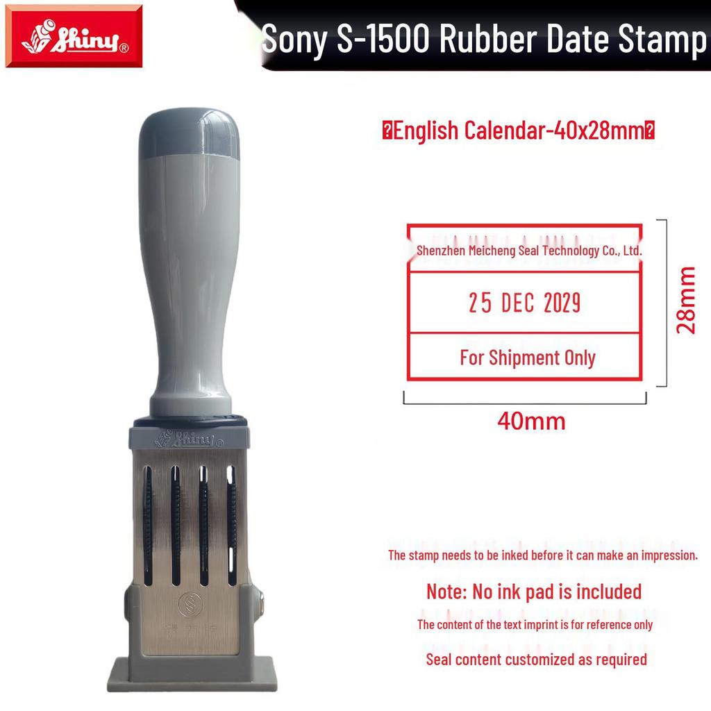 Adjustable Date & Custom Name Rubber Stamp - Shiny Dial, Personalized & Handmade Engraving