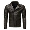 New Autumn And Winter Men'S Handsome Lapel Casual Leather Jacket, Men'S Youth Motorcycle Jacket, Trendy PU Leather Jacket