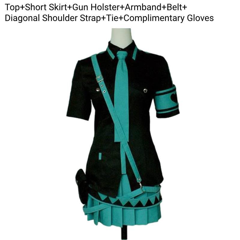 

Война Любовь Хатсунэ Мику Косплей Костюм Набор Девушка Желтые Шорты Зеленая Юбка Костюм XL зелёный