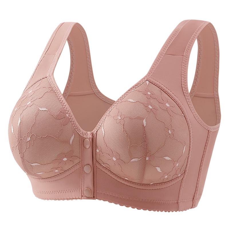 Front-Opening Breathable Push-Up Bra for Middle-Aged and Elderly Women - Wire-Free, Thick Cup, Anti-Sagging, Shaping Design