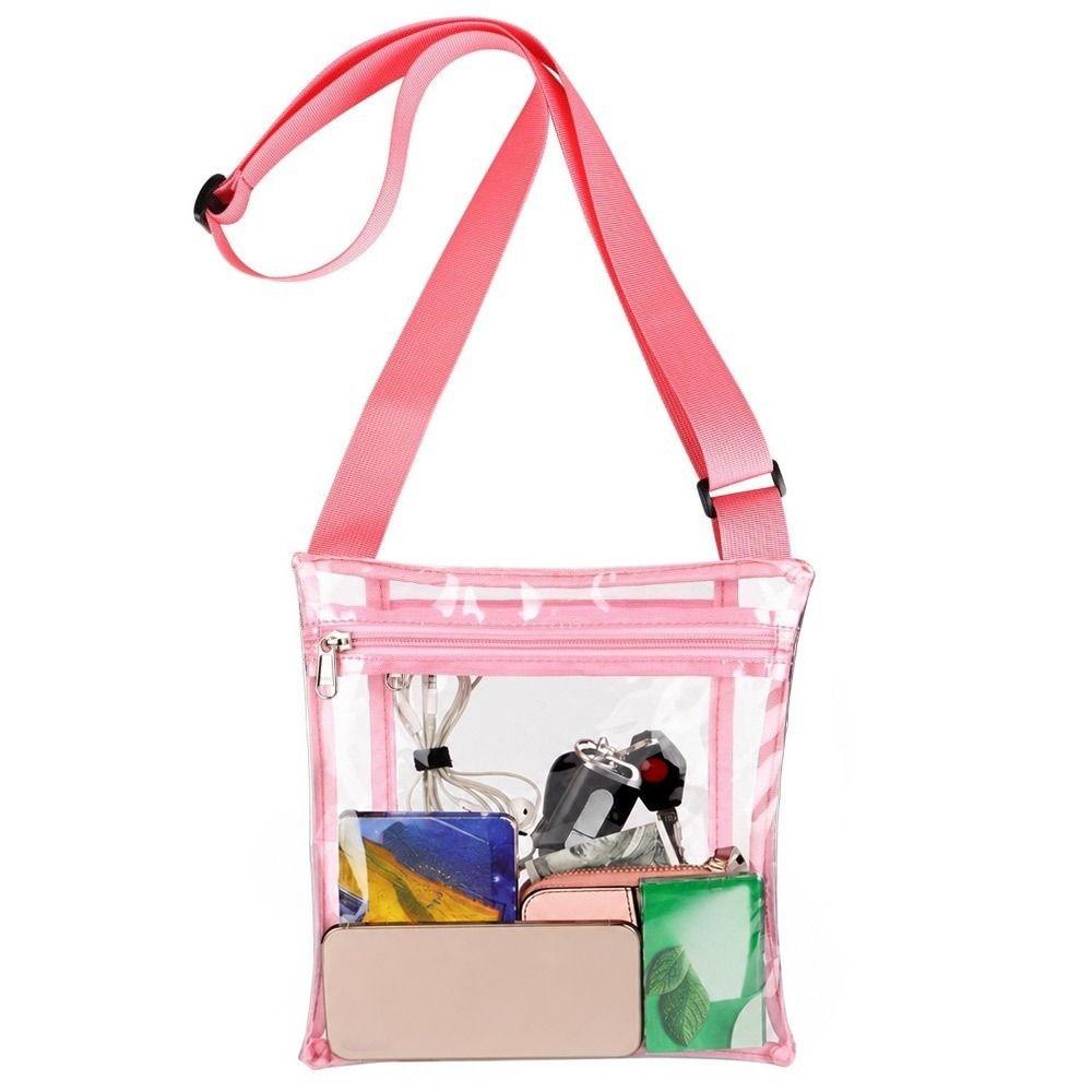 Casual PVC Waterproof Transparent Pouch Large Capacity Adjustable Strap Shoulder Bag Lightweight Messenger Bag Women