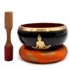 Singing Bowl Set Buddha Black Orange 14cm