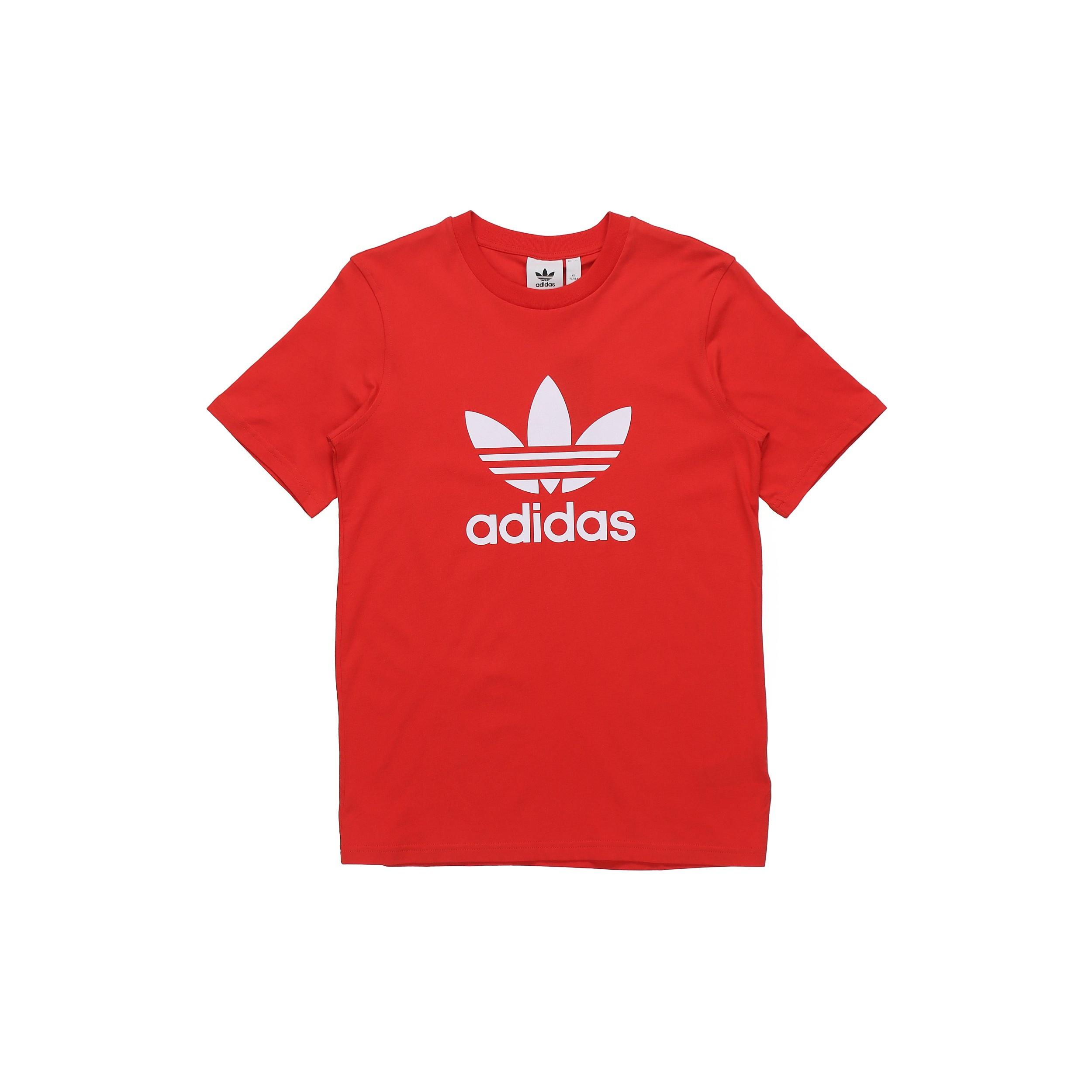 Men s adidas originals Logo Short Sleeve Red T-Shirt FM3791 XS