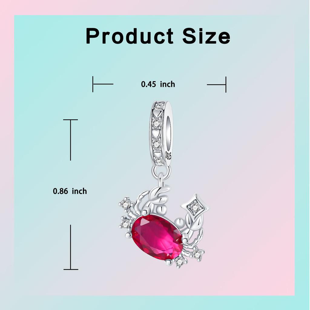 925  Silver January-December Birthday Stone Love Zircon Pendant Bead Fit Charms Necklace Bracelet Women Jewelry DIY Gift