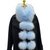 Women Scarf Solid Color Soft Imitation Fox Fur Shawl with Plush Balls Decor Autumn Winter Thickened Warm Scarf