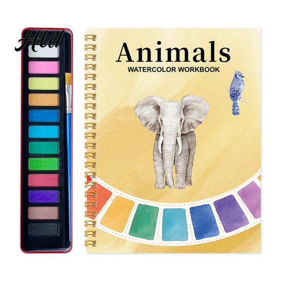 Watercolor Painting Book for Beginners Workbook Step-by-Step Guide Paint Stress-relief Coloring Set Nature-inspired Water Charming Butterfly Drawing