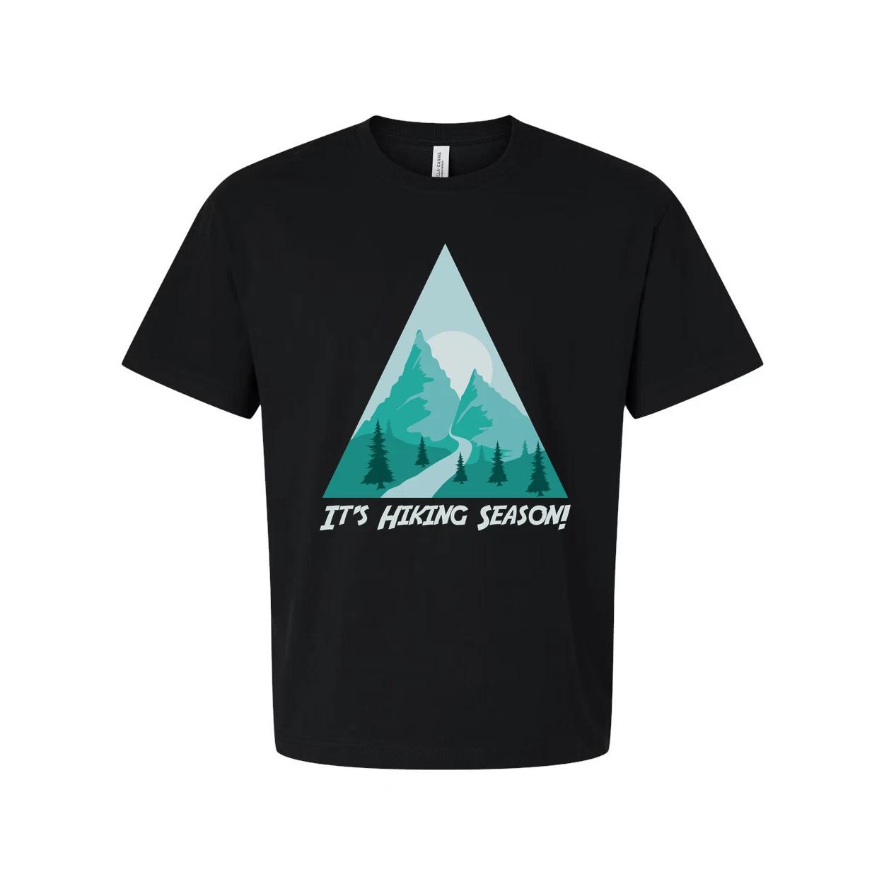 

Unisex Hiking Mountain Scene Graphic Tee With Triangular Mountain Design For Out 4XL