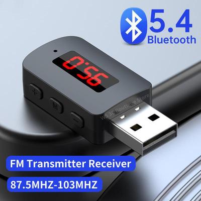 Mini USB Bluetooth 5.4 FM Transmetteur Adaptateur avec Micro Appel Mains Libres Kit Voiture Affichage LED Automatique Récepteur Audio Musique