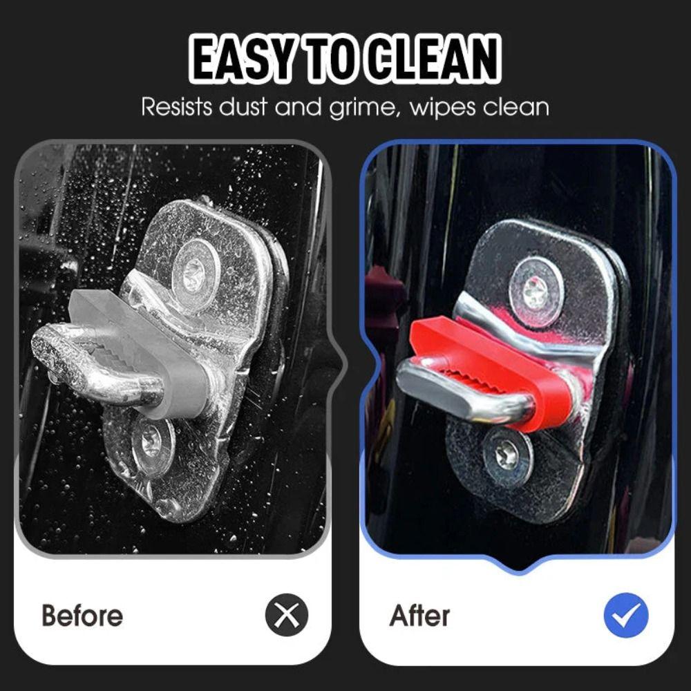 4Pcs Silicone Car Door Lock Sound Deadener Buffer Soundproofing Seal Car Door Lock Protectors Shock Absorber