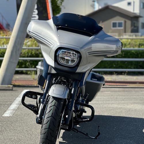 7" Front Windshield Fairing Windscreen Cover (Gray) for CVO Street Glide Touring (2023-2024) and CVO Street Glide FLHXSE (New Motorcycle) [Parallel Im