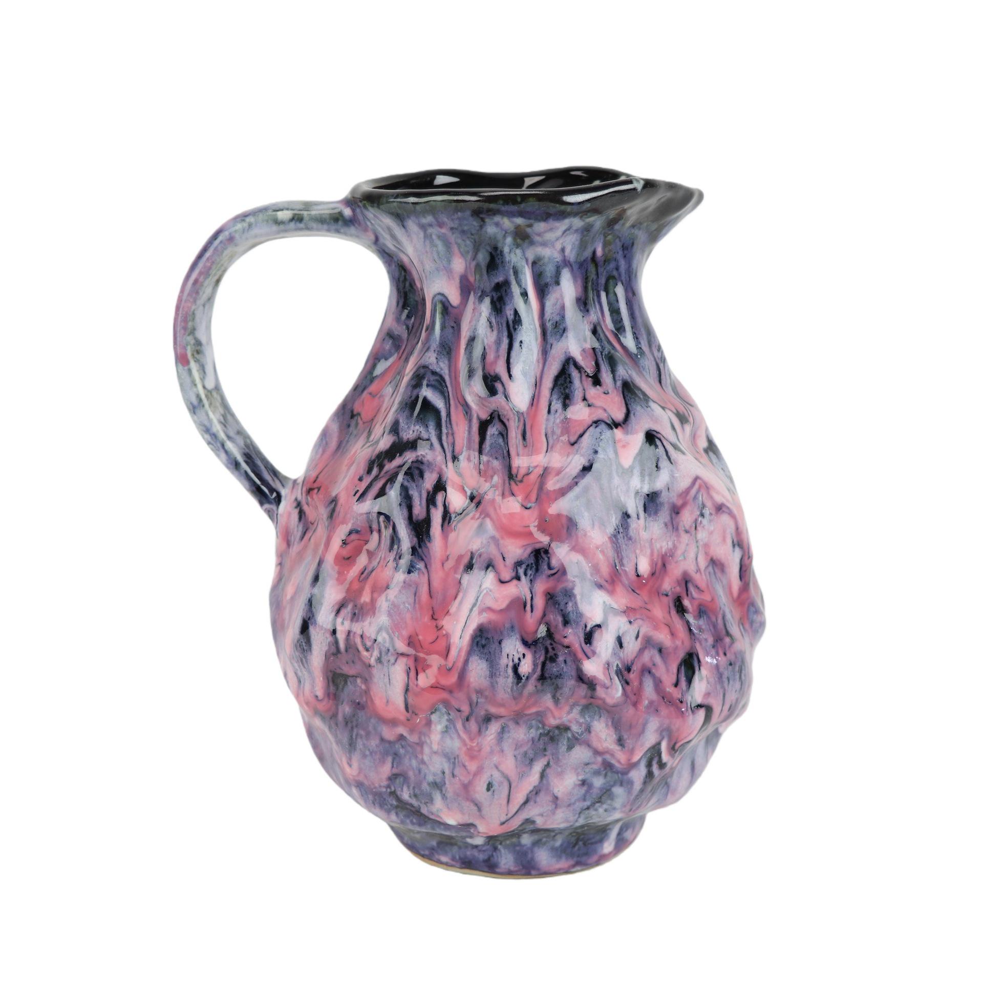 Handmade Glazed Ceramic Vase - Retro Stacked Design for Living Room or Entrance Hall Decor