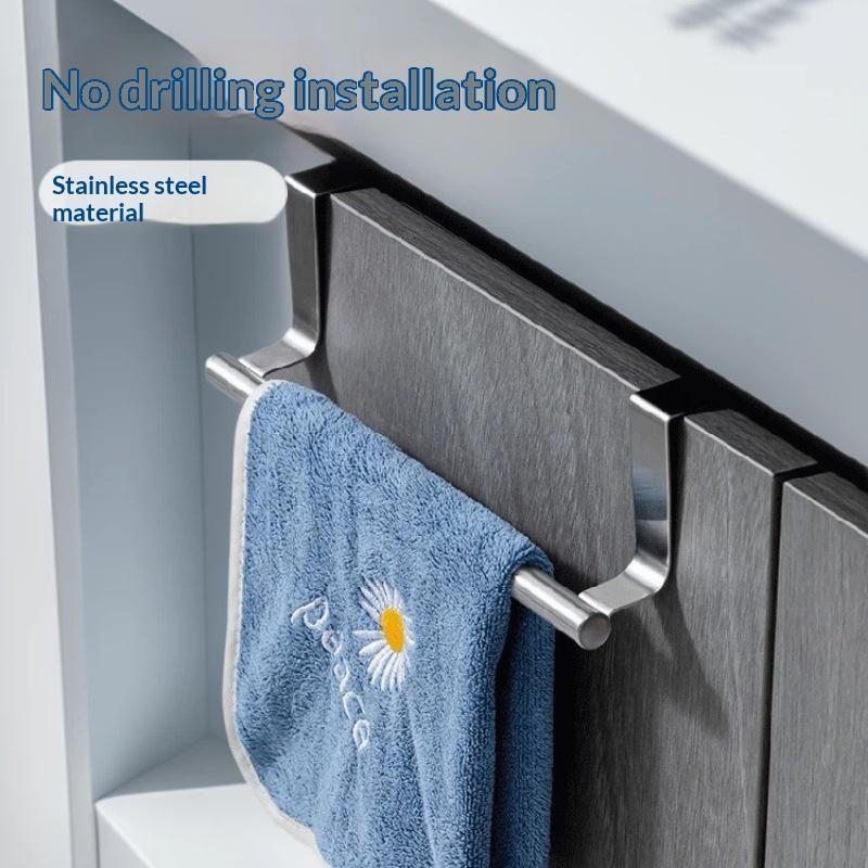 Towel Robe Rack Stainless Steel Towel Bar Kitchen Dish Cloths Hanger Home Door Hanging Holder Rustproof Bathroom Stand Organizer