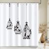 Nordic Minimalist Art Printing Shower Curtain, Waterproof Fabric Flower And Leaf Bird Pattern Bathroom Curtain For Bathtub Decor