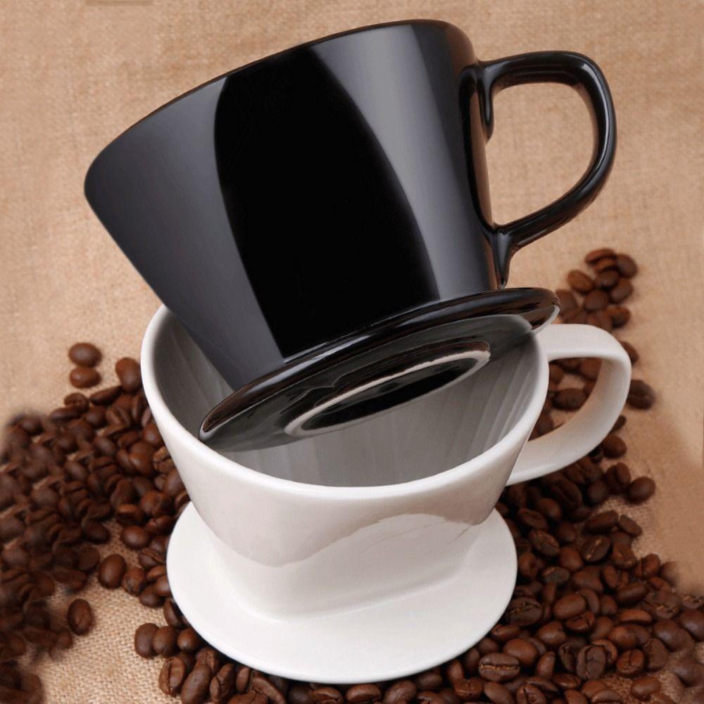 Flat Bottom Pour Over Coffee Filter Ceramic Cone Drip Holder Delicate Over Coffee Maker Travel