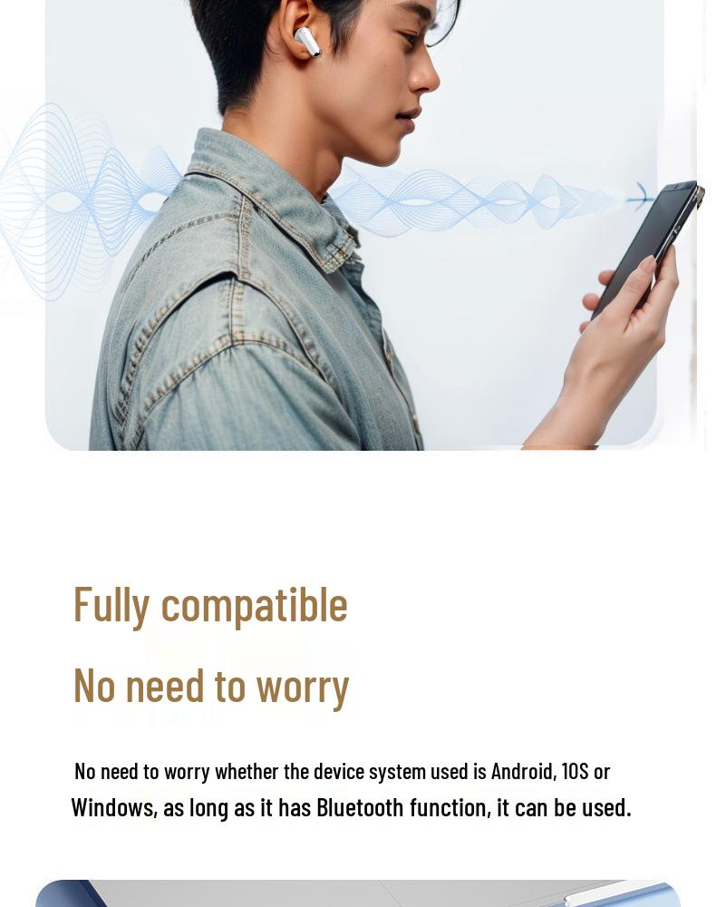 2025 Semi-In-Ear Bluetooth Headphones: High-Quality Sound, Long Battery Life, Perfect for Running, Men & Women.