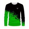 Spring Autumn Men Clothes Fashion Long Sleeve Round Neck Casual T Shirt Men Sport 3D Digital Print Street Style Sport Tops