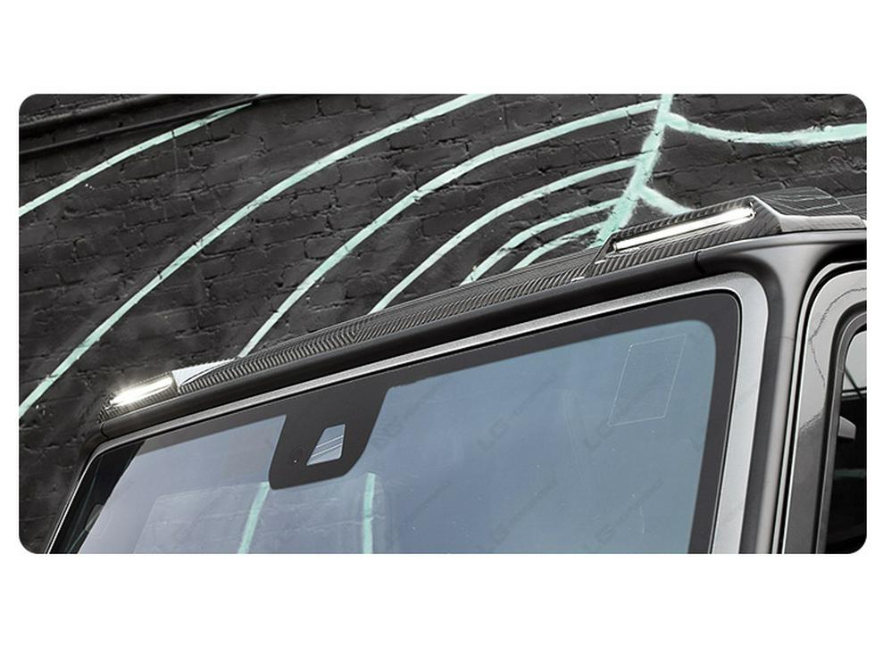 Carbon Fiber B-Style Front Wing Tail Spoiler with Lights for Mercedes-Benz G-Class W463/W464