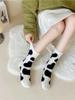 Cartoon Cute Cow Mink Velvet Socks Women Winter Soft Fleece Plush Warm Home Sleep Boot Socks Kawaii Thermal Tube Sox
