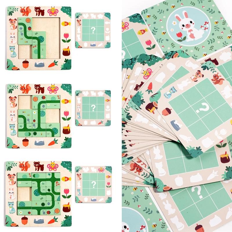Montessori Holz Labyrinth Puzzle Kognitive Entwicklungsbrett Für Kinder Frühes Lernspielzeug
