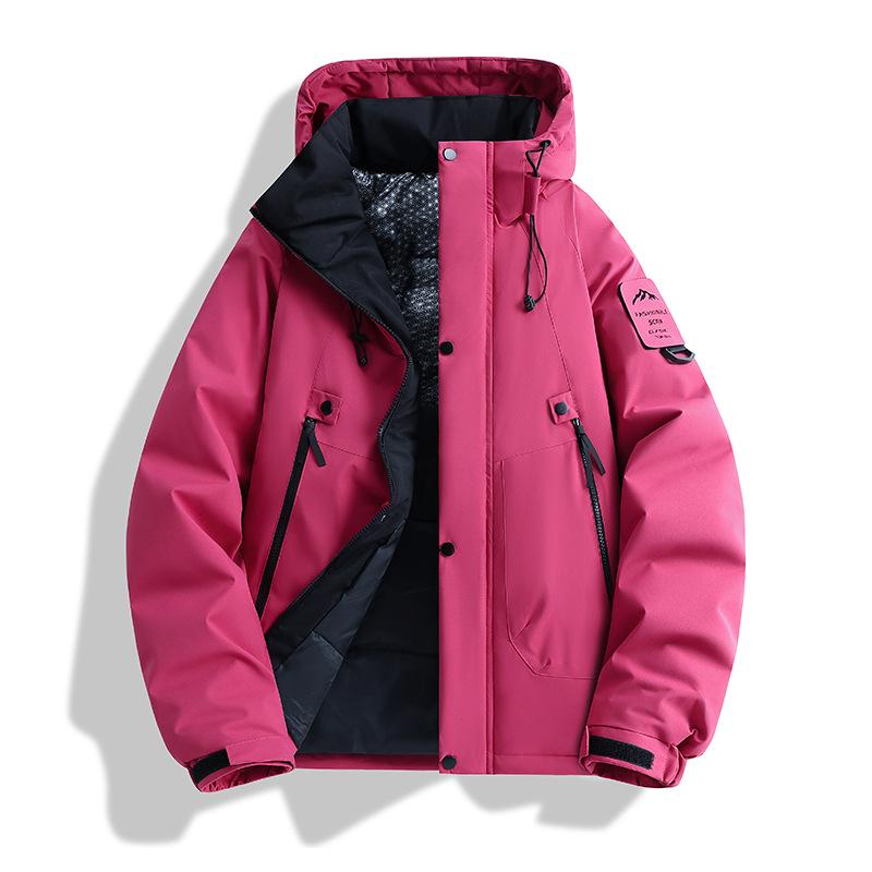 Unisex Heavyweight Hooded Winter Jacket - Thick, Warm, Casual Cotton Coat for Couples.