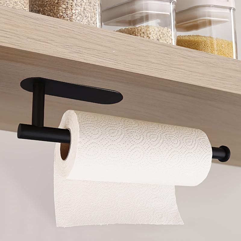 1pc Self-Adhesive Paper Towel Holder Under Cabinet for Kitchen, RV Bathroom Tissue and Towel Holder, Plastic Wrap and Roll Paper
