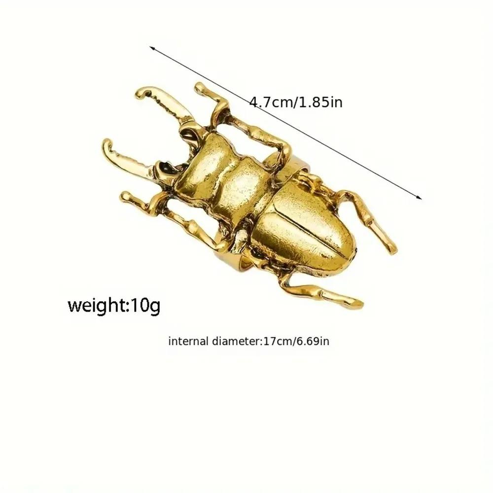 Retro Punk Beetles Creativity Vintage Ring Halloween Metal Opening Adjustable Party Decoration Fashion Adult Jewelry Accessories