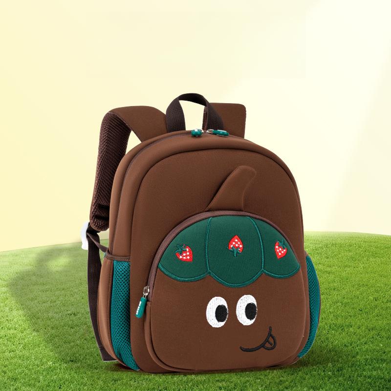 

New Fruit Kindergarten Backpack Cartoon Bag Mini Children s Backpack Baby Backpack Small (25cm*21cm*12cm) кофейный