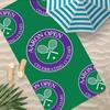 W-Wimbledon Muster Cartoon Handtuch Polyester Strandtuch Schnelltrocknend Sandfrei Badetuch für Sommer Pool Reise Urlaub