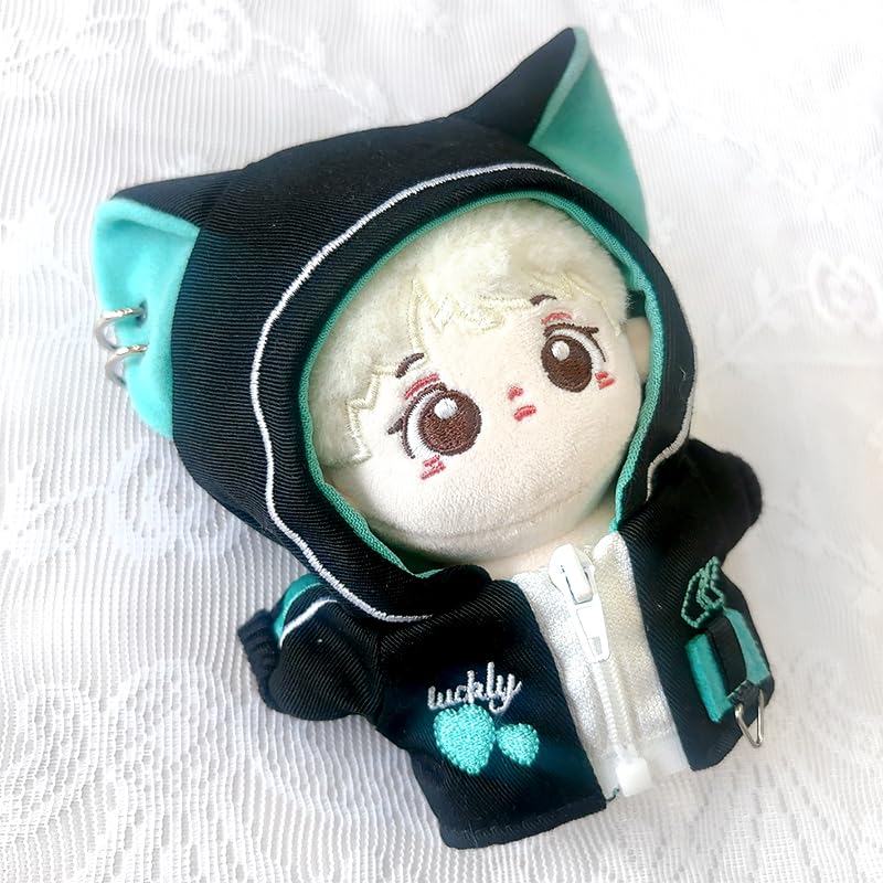 Cat Ear Cyberpunk Jersey Green Plush Clothes [For 10cm] [Used]