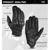 Sommer atmungsaktive Perforation Motorradhandschuhe Retro Leder Vollfinger-Touchscreen-Handschuhe integrierter EVA-Schalenschutz