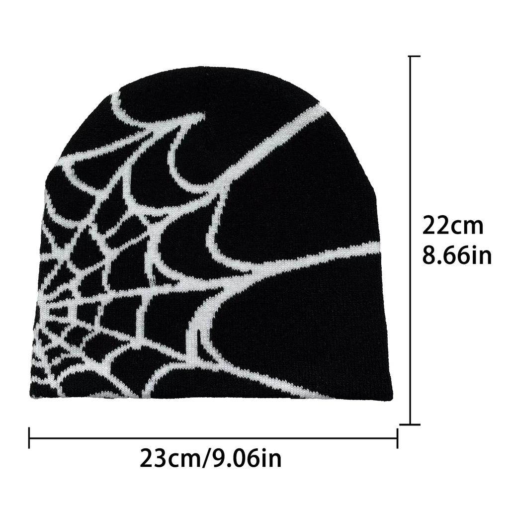 Gothic Style Spider Pattern Knitted Hat, Women'S Winter Warm Beanie, Men'S Casual Hat, Outdoor Knitted Hat