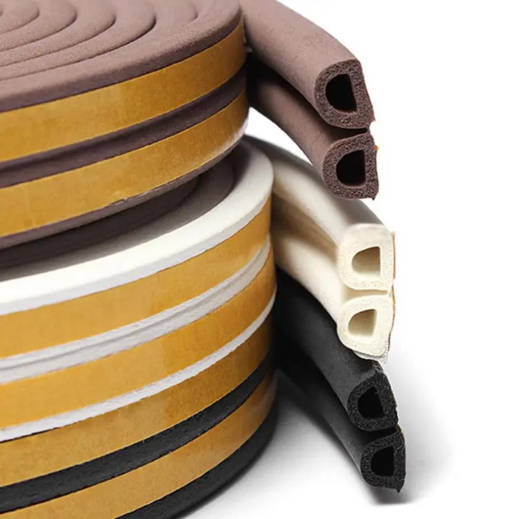 1 Roll Indoor Weather Stripping Self Adhesive Foam Window Seal Strip For Doors And Windows Weatherstrip Gap Blocker