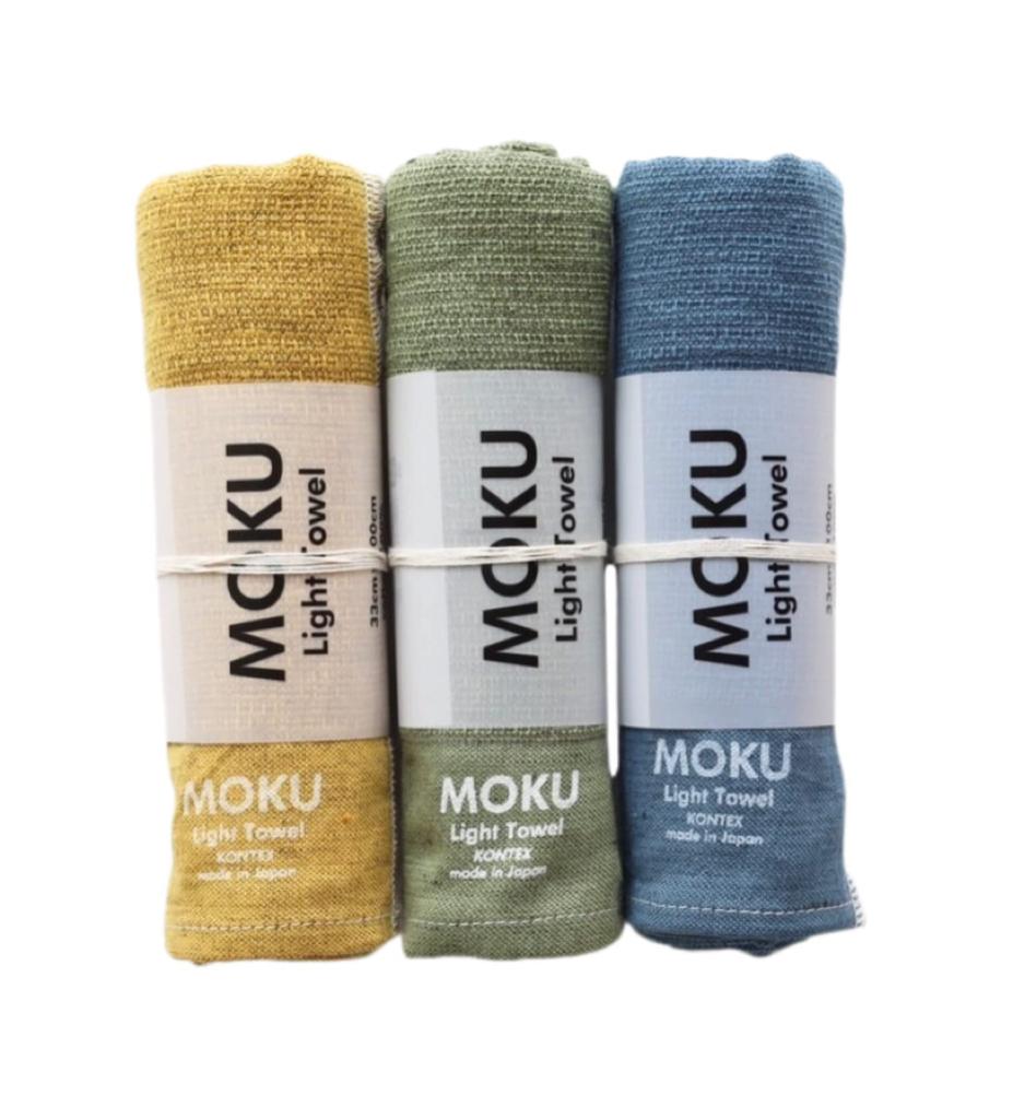 Contex MOKU Face Towels (59345-90) - Set of 3 Medium Face Towels (Yellow, Green, and Turquoise)