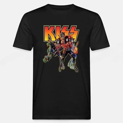 2025 Tričko s vintage potiskem Kiss Band Módní hip hopové tričko Top Pánské a dámské stejné Camisetas Hombre Topy Rocková kapela