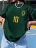 Brasilien Stil #10 3D-Druck Grafik Kurzarm Oberteile Atmungsaktiv Bequem Fußball Sport T-Shirt Hip-Hop Sommer Tägliche Kleidung