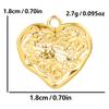 6pcs/Lot Different Heart Pendants For Jewelry Making Supplies 18k Real Gold Plated Stainless Steel Charms Bulk Sun Flower Charm