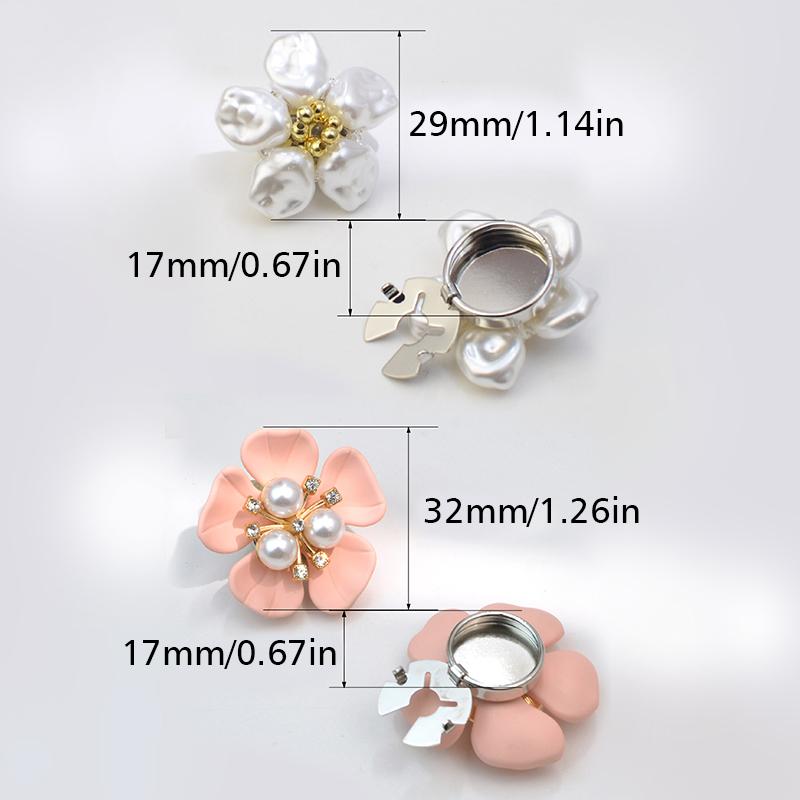 1PC Jewelry Pearl Five-petal Flower Shape Gift Accessories Exquisite Button Cover Wedding Cufflinks Elegant 32/29x17mm