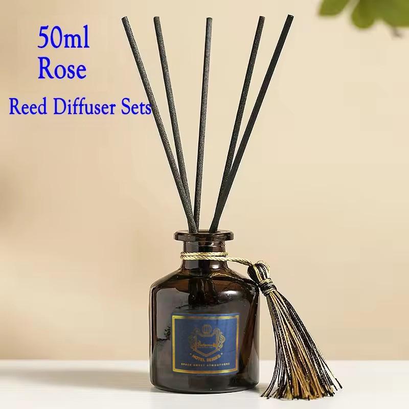 50ml Schilfrohrdiffusor-Sets mit Duftstoff-Verteilungsstäbchen Healton Homestay Hotel Rattan Aromatherapie Lufterfrischer Raumduft