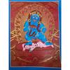 Hand-Painted Nepal Buddha Statue Thangka – Black Jambhala & Vajrakilaya Wall Art for Living Room or Entrance.