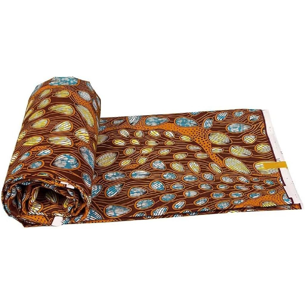 African Print Polyester Fabric Ankara Wax Tissu DIY Party Dress Sewing Material by 6 Yards
